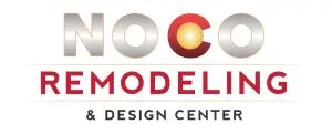 NOCO Remodeling & Design Center logo with red, silver, and gold branding